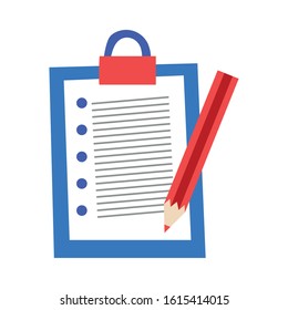 checklist clipboard document with pencil vector illustration design