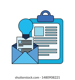 checklist clipboard with envelope mail