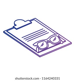 checklist clipboard with eye glasses