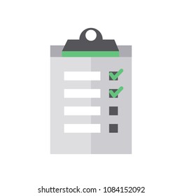 Checklist clipboard flat vector icon