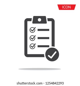 checklist clipboard icon checkmark icon vector isolated on white background.