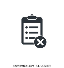 checklist clipboard icon disagree icon