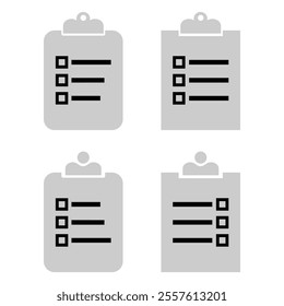 Checklist Clipboard Icon Line Art and Filled Version. EPS 10.