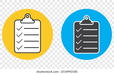 Icono de Portapapeles de lista de comprobación. Icono de Vector de Portapapeles de lista de verificación de esquema para Diseño web aislado sobre fondo blanco. EPS 10. 