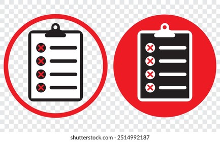 Symbol in der Zwischenablage der Checkliste. Kontur-Checkliste-Zwischenablage, Vektorsymbol für Webdesign, einzeln auf weißem Hintergrund. EPS 10. 