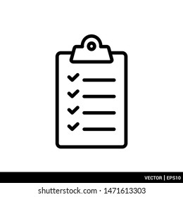 Checklist clipboard icon vector illustration logo template. EPS 10