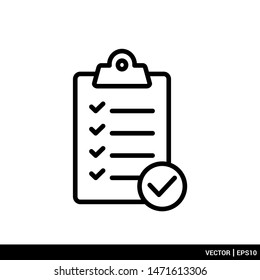 Checklist clipboard icon vector illustration logo template. EPS 10