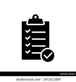 Checklist clipboard icon vector illustration logo template. EPS 10