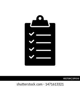 Checklist clipboard icon vector illustration logo template. EPS 10