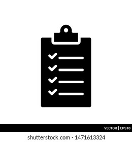 Checklist clipboard icon vector illustration logo template. EPS 10