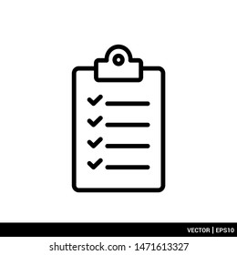 Checklist clipboard icon vector illustration logo template. EPS 10