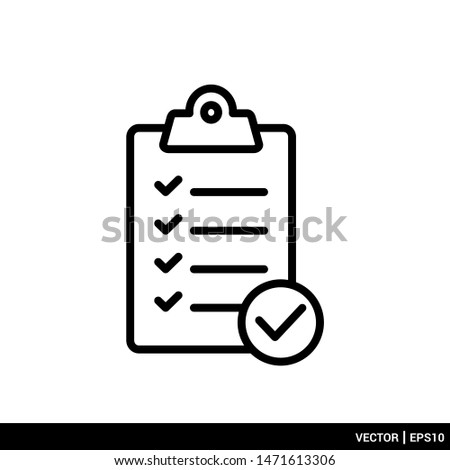 Checklist clipboard icon vector illustration logo template. EPS 10