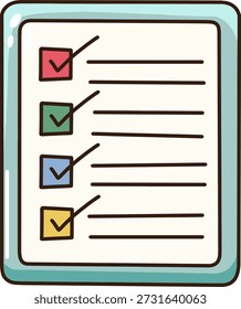Lista de verificación Ilustración de Portapapeles Diseño de estilo plano