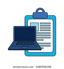checklist clipboard with laptop computer
