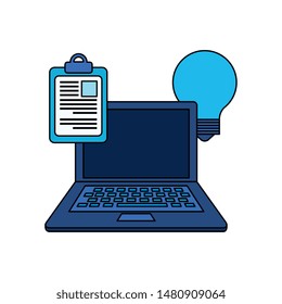 checklist clipboard with laptop computer