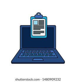 checklist clipboard with laptop computer