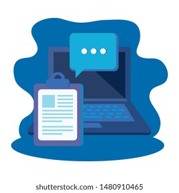 checklist clipboard with laptop computer