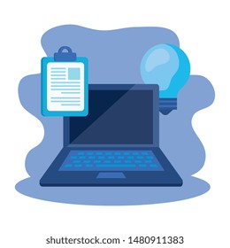 checklist clipboard with laptop computer