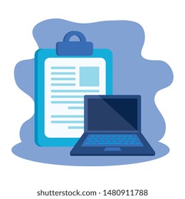 checklist clipboard with laptop computer