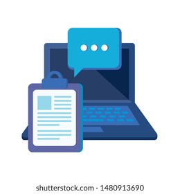 checklist clipboard with laptop computer
