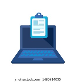 checklist clipboard with laptop computer