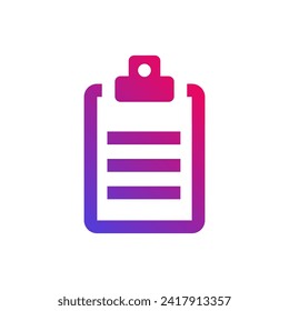 Checklist clipboard line icon, check list sign vector graphics, outline isolated on a white background. Clip board or pad. Suitable for Web Page, Mobile App, UI, UX and GUI design. eps 10.