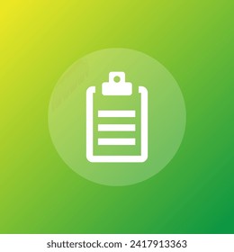 Checklist clipboard line icon, check list sign vector graphics, outline isolated on a white background. Clip board or pad. Suitable for Web Page, Mobile App, UI, UX and GUI design. eps 10.