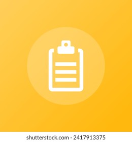 Checklist clipboard line icon, check list sign vector graphics, outline isolated on a white background. Clip board or pad. Suitable for Web Page, Mobile App, UI, UX and GUI design. eps 10.