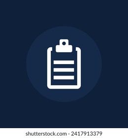 Checklist clipboard line icon, check list sign vector graphics, outline isolated on a white background. Clip board or pad. Suitable for Web Page, Mobile App, UI, UX and GUI design. eps 10.