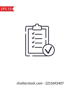 Checklist clipboard line icon isolated sign symbol Vector