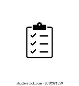 Checklist clipboard line icon. Simple outline style. Quality, check, tick, list, service, data, document, clinic, good, survey concept. Vector illustration isolated on white background. EPS 10