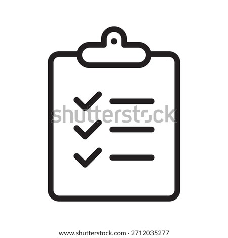 Checklist Clipboard Line Icon for Task Management