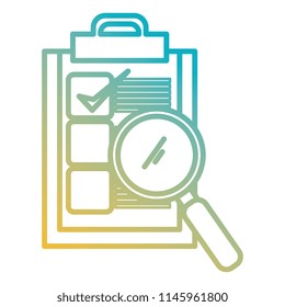 checklist clipboard with magnifying glass
