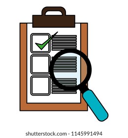 checklist clipboard with magnifying glass