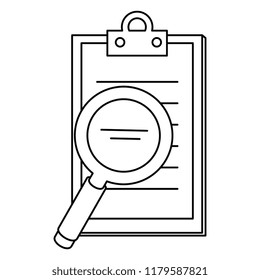 checklist clipboard with magnifying glass