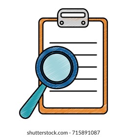 checklist clipboard with magnifying glass