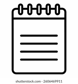Checklist or Clipboard, notepad, notepaper line icon 