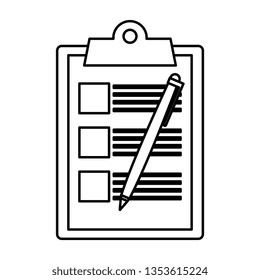 checklist clipboard with pen