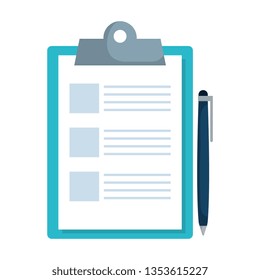 checklist clipboard with pen