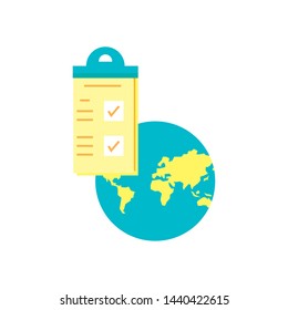 checklist clipboard with planet earth
