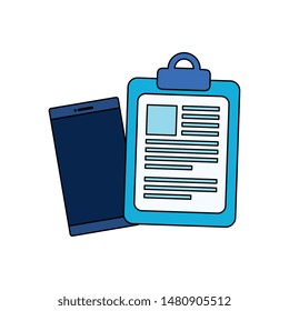 checklist clipboard with smartphone device