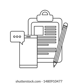 checklist clipboard with smartphone device