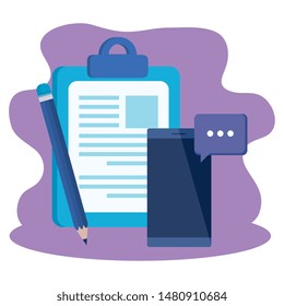 checklist clipboard with smartphone device