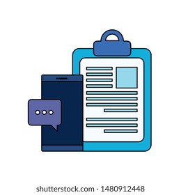 checklist clipboard with smartphone device