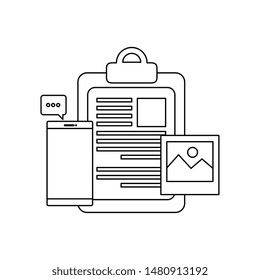 checklist clipboard with smartphone device