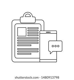 checklist clipboard with smartphone device