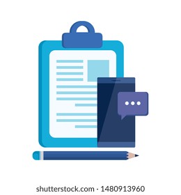 checklist clipboard with smartphone device