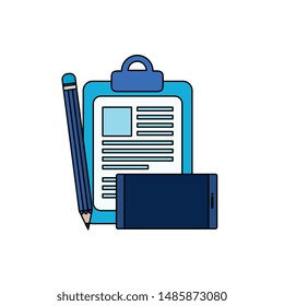 checklist clipboard with smartphone device