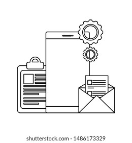 checklist clipboard with smartphone device
