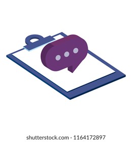 checklist clipboard with speech bubble